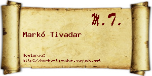Markó Tivadar névjegykártya