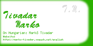 tivadar marko business card