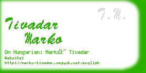 tivadar marko business card